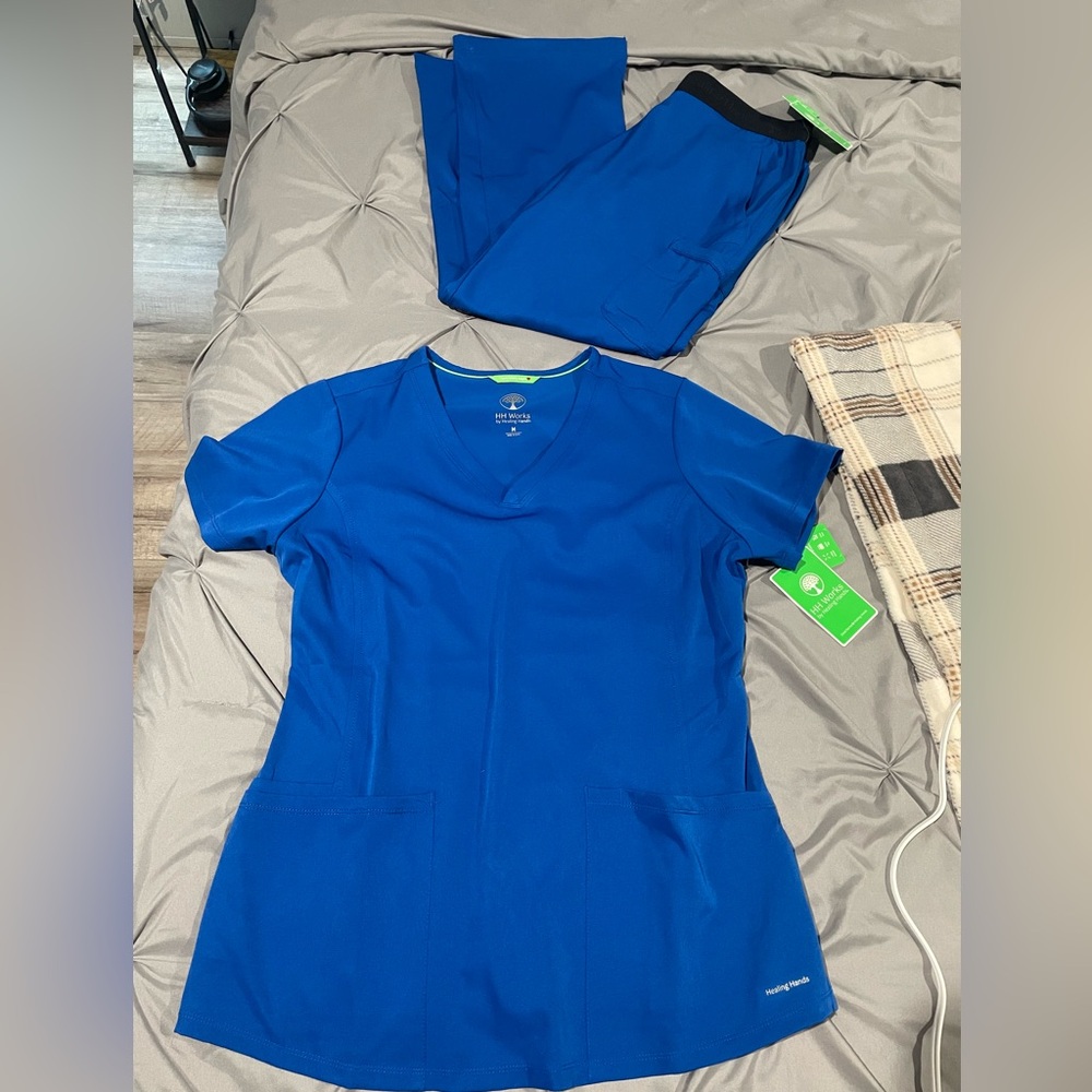 Healing Hands Royal Blue Scrub Set